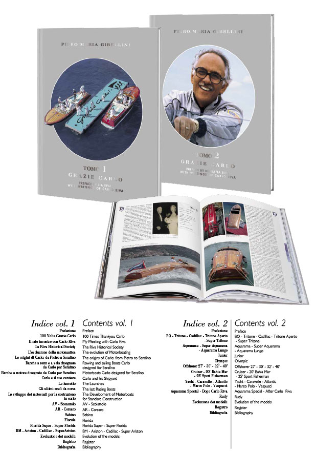 Now available, the newest 2 volume Riva book set, Grazie Carlo